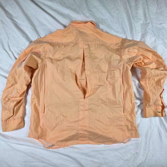 Vintage Travelsmith Womens Large Peach Orange Long Sleeve Button Up Shirt - Picture 2 of 10